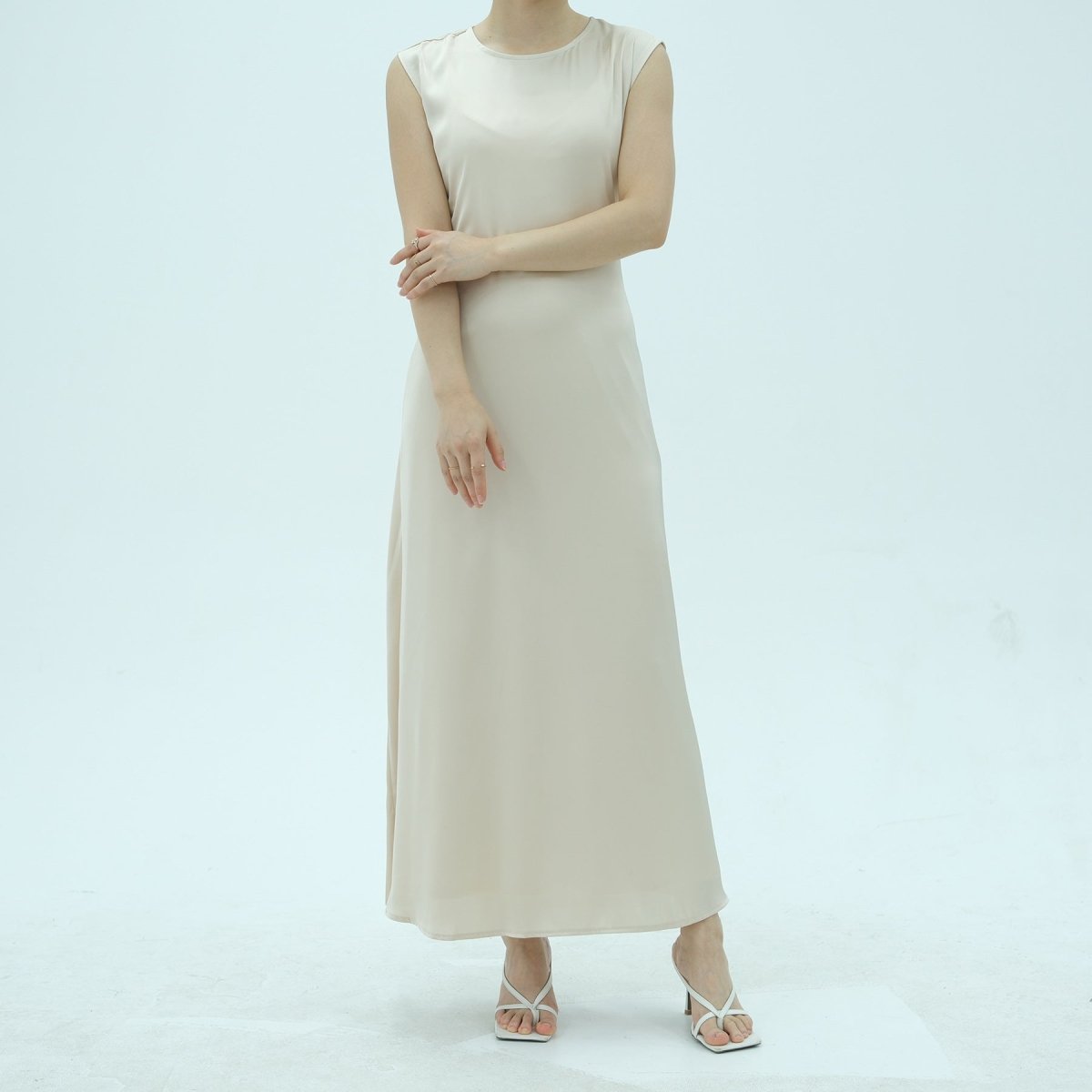 Corset-Back Lace-Up Sleeveless Maxi Dress(MS472) - Pendo Store