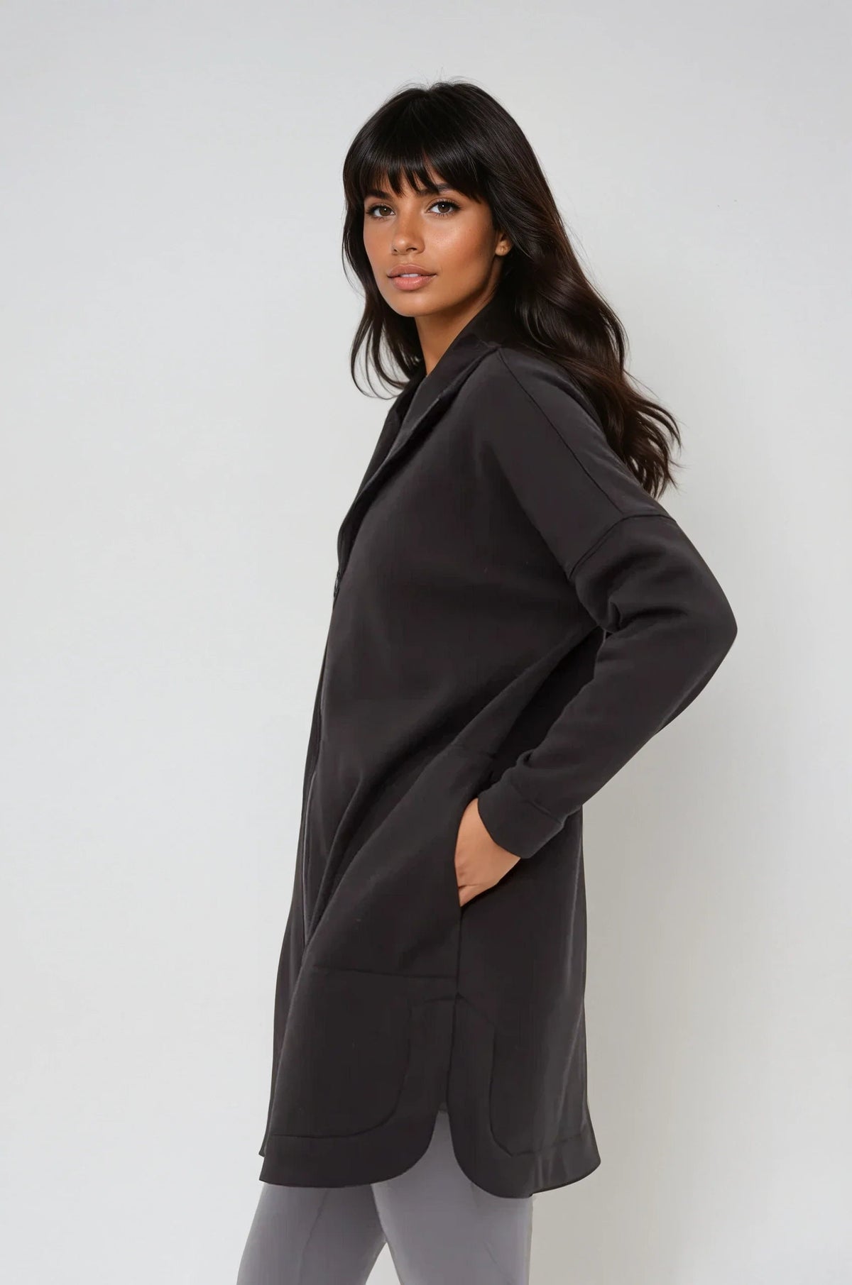 Cozy Comfort Zip Up Hoodie Jacket Black - Pendo Store