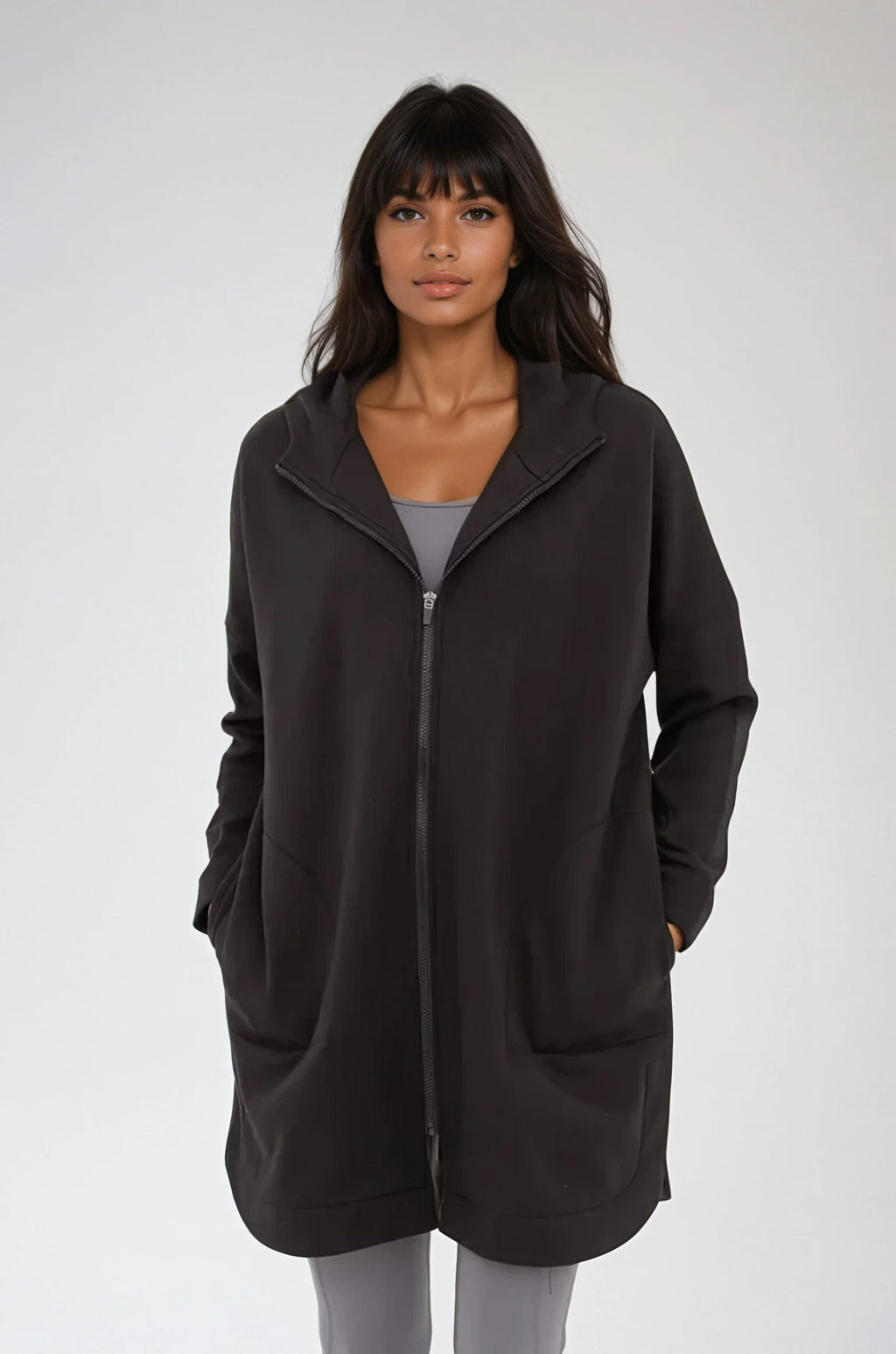 Cozy Comfort Zip Up Hoodie Jacket Black - Pendo Store