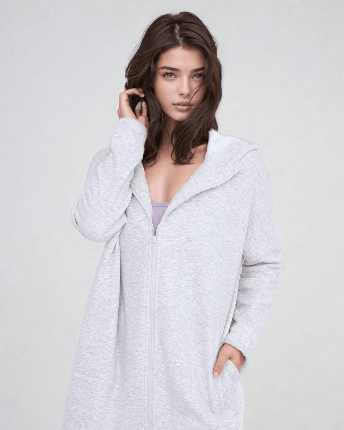 Cozy Comfort Zip Up Hoodie Jacket Gray - Pendo Store