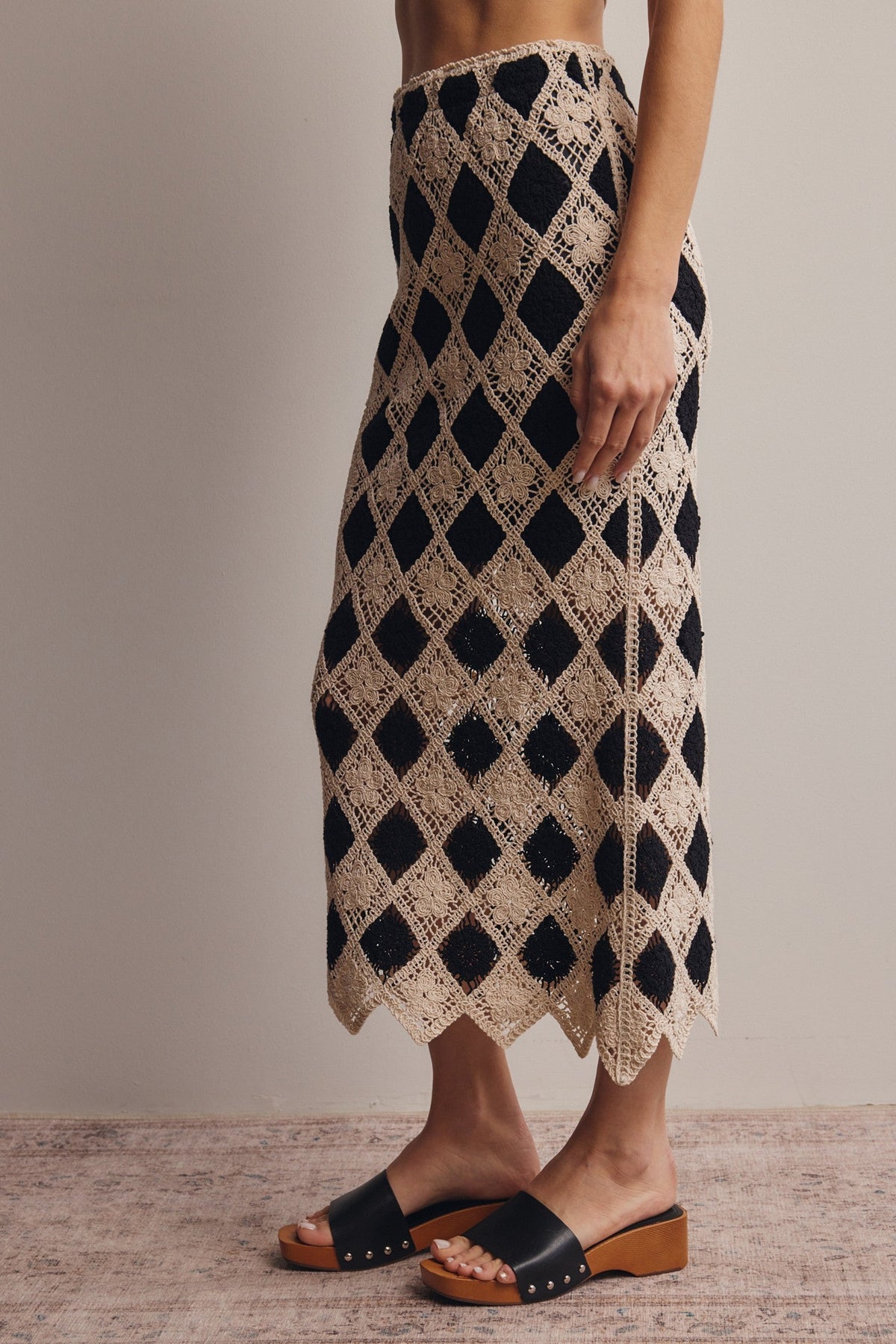 Crochet Diamond Midi Skirt - Pendo Store