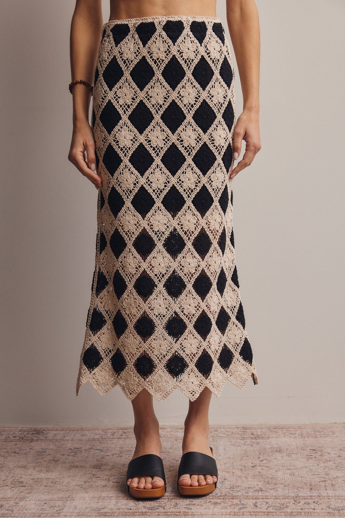 Crochet Diamond Midi Skirt - Pendo Store