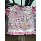 Harajuku Ruffle Cartoon Crop Tee