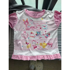 Harajuku Ruffle Cartoon Crop Tee