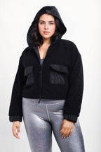 CURVY Sherpa Dreams Cropped Hooded Jacket - Pendo Store