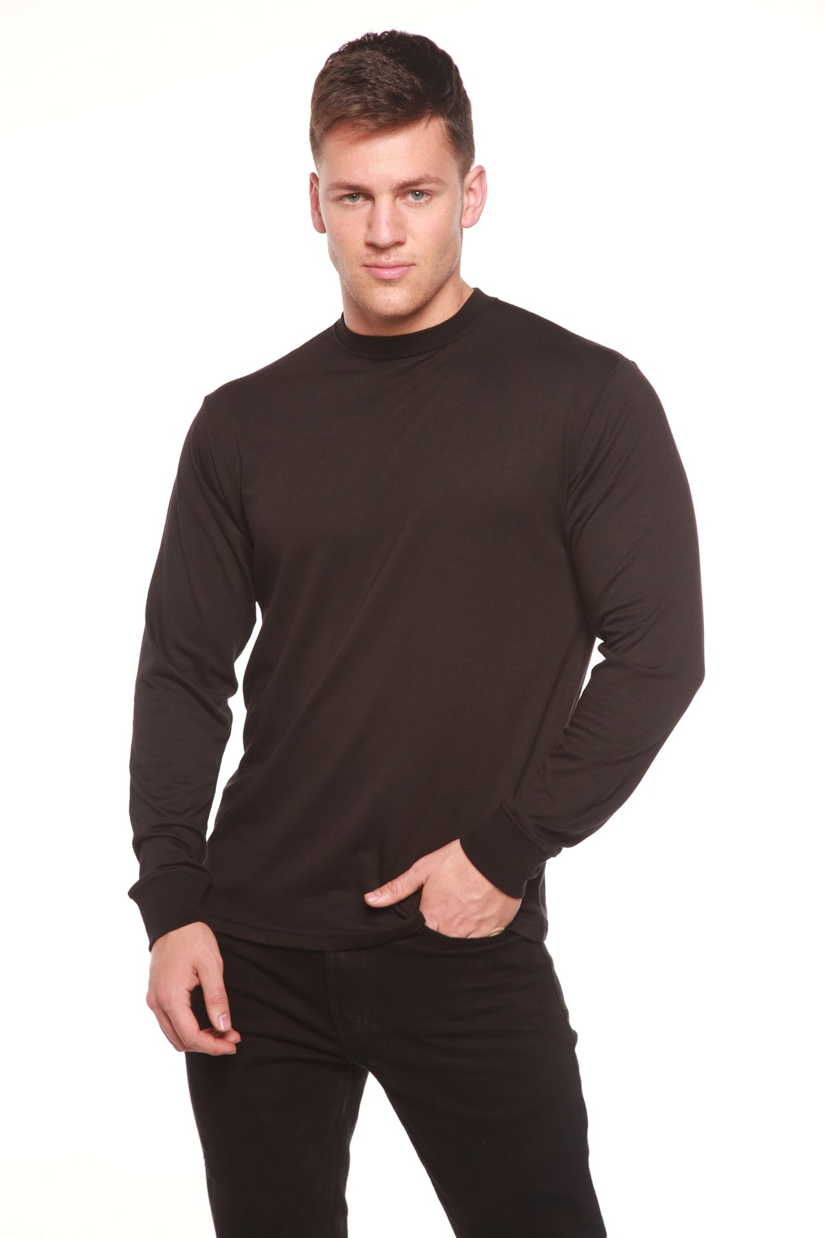 Custom Printed Men's Bamboo Viscose/Organic Cotton Long Sleeve T-Shirt - Pendo Store