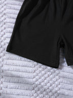 Children's Color Block Short Sleeve Top and Shorts Set