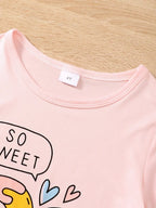 Children's Donut Round Neck Top and Pants Set