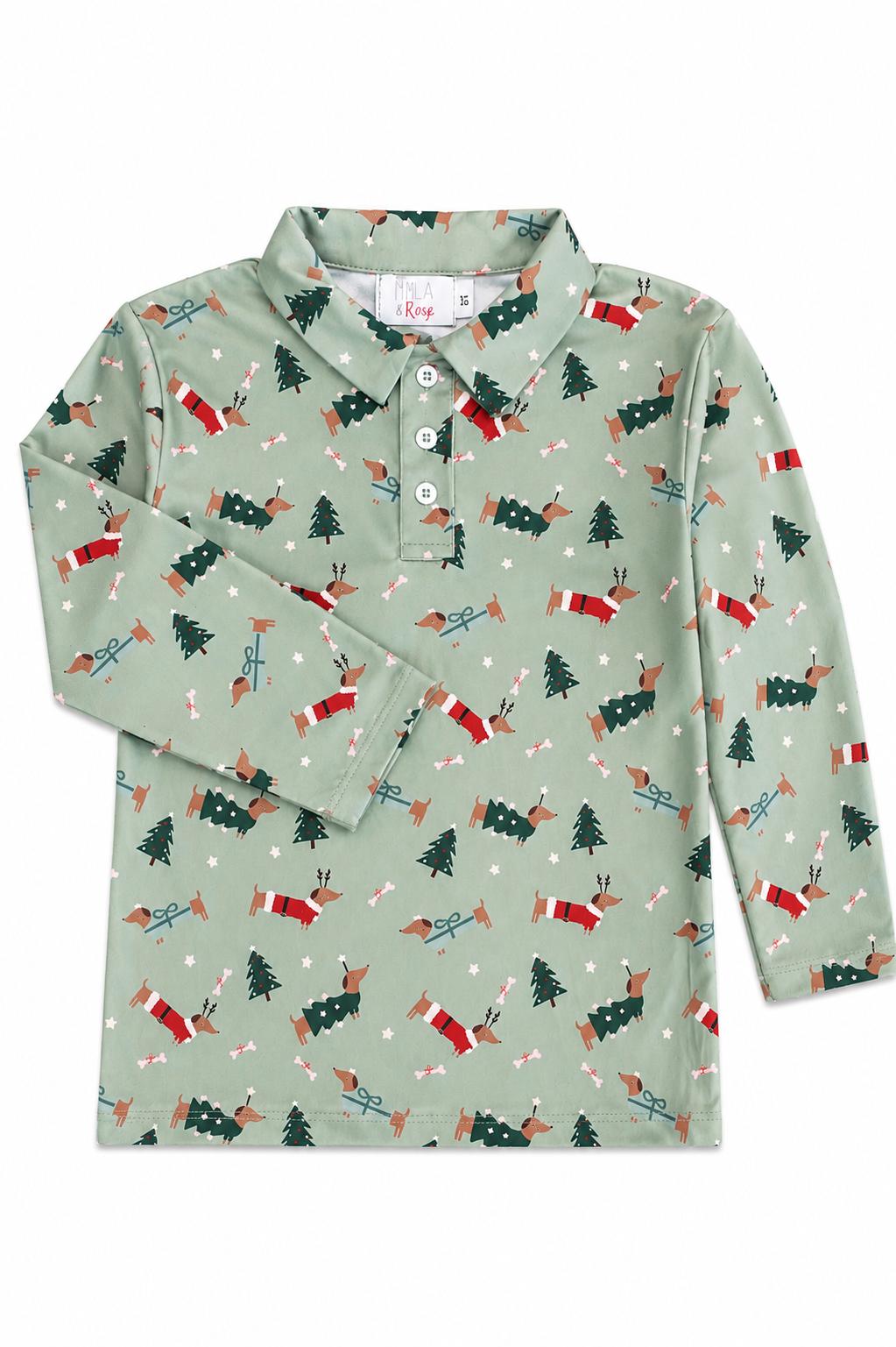 Dachshund Through the Snow L/S Polo - Pendo Store