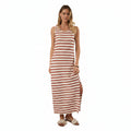 Cream Red Stripe Maxi Dress