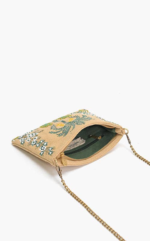 Desert Oasis Embellished Clutch – Luxe Handwoven Jacquard - Pendo Store