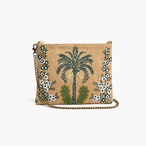 Desert Oasis Embellished Clutch – Luxe Handwoven Jacquard - Pendo Store