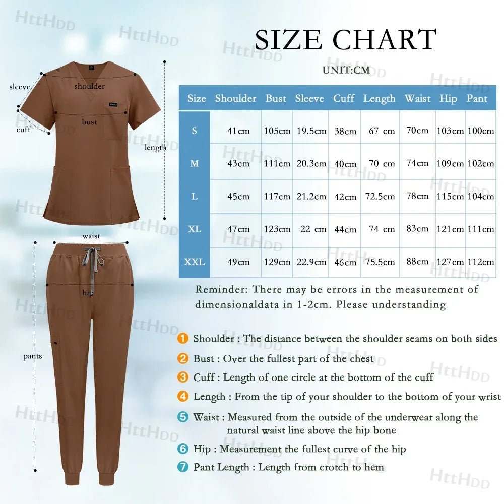 Doctor Nurse Medical Uniforms Shirt Scrubs Women Jogger Set Hospital Accessories Operating Room Surgical Gowns Mens Workwear New - Pendo Store
