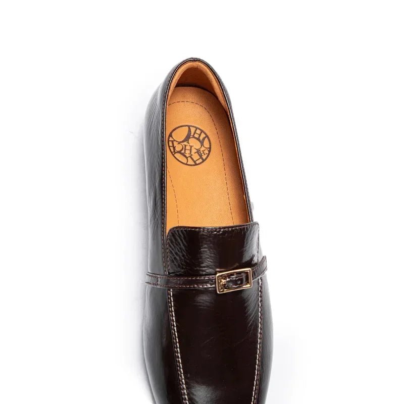 Elegant Square Toe Leather Loafers - Pendo Store