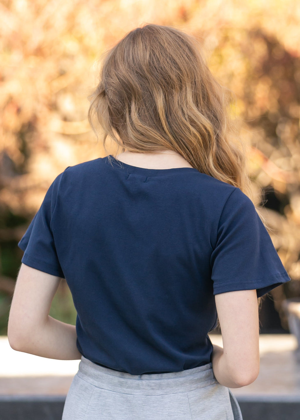 Essential Navy Flutter Sleeve Top - Pendo Store