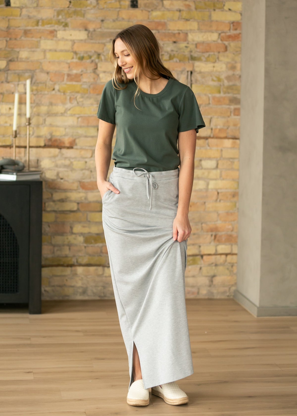 Essential Olive Flutter Sleeve Top - Pendo Store