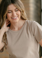 Essential Sand Flutter Sleeve Top - Pendo Store