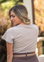 Essential Sand Flutter Sleeve Top - Pendo Store