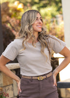 Essential Sand Flutter Sleeve Top - Pendo Store