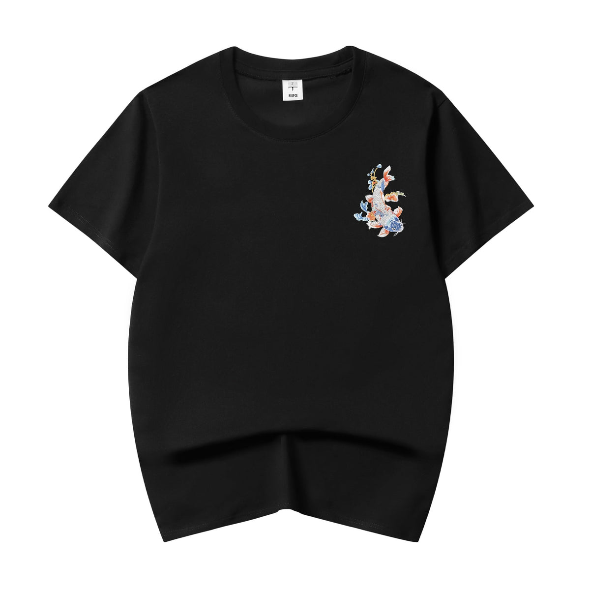 ET515 Rainbow Koi Fish Embroidered Tee - Pendo Store