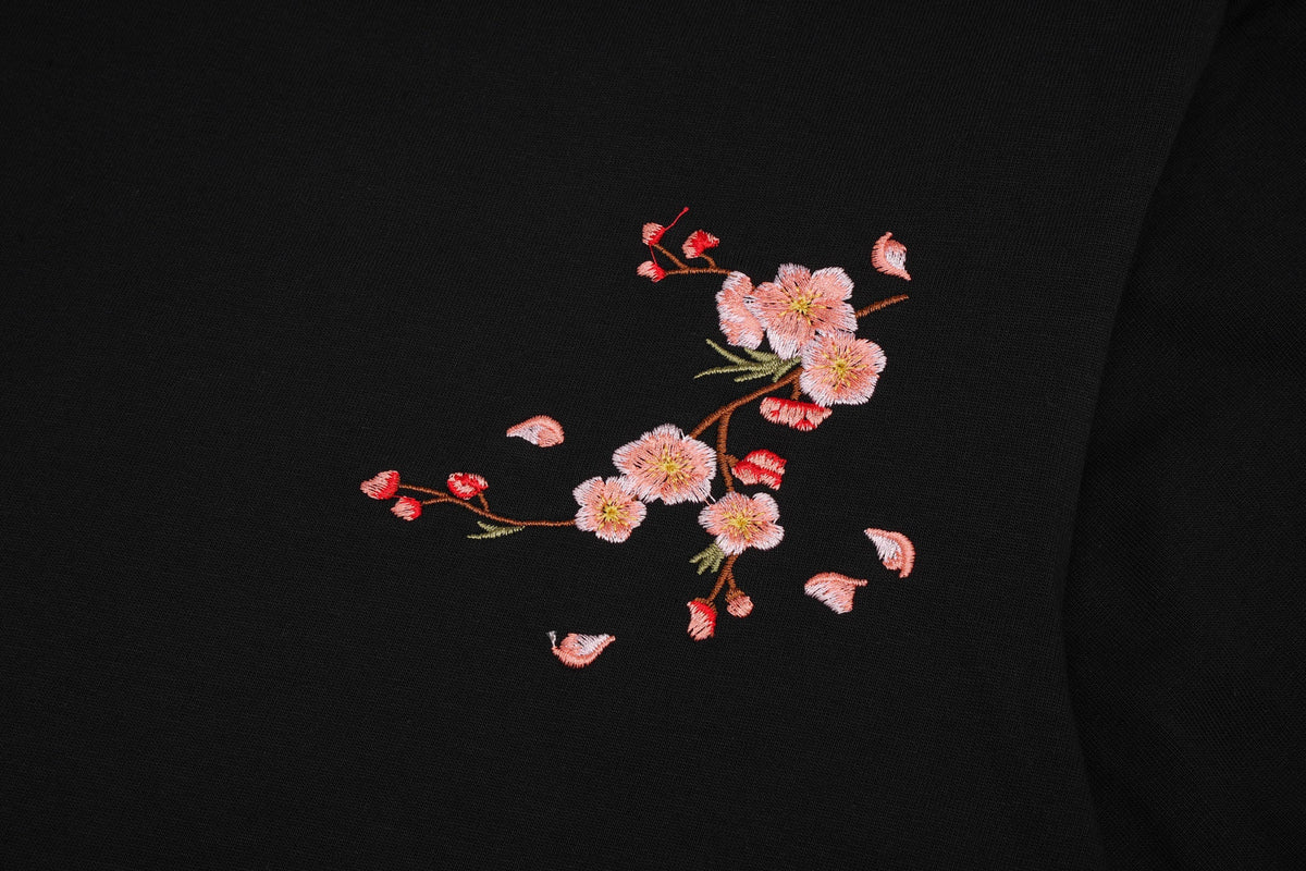ET516 Sakura Flowers Embroidered Tee - Pendo Store
