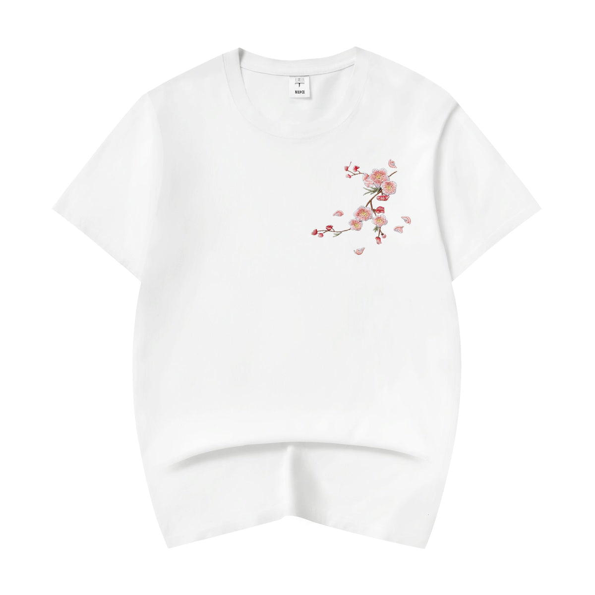 ET516 Sakura Flowers Embroidered Tee - Pendo Store
