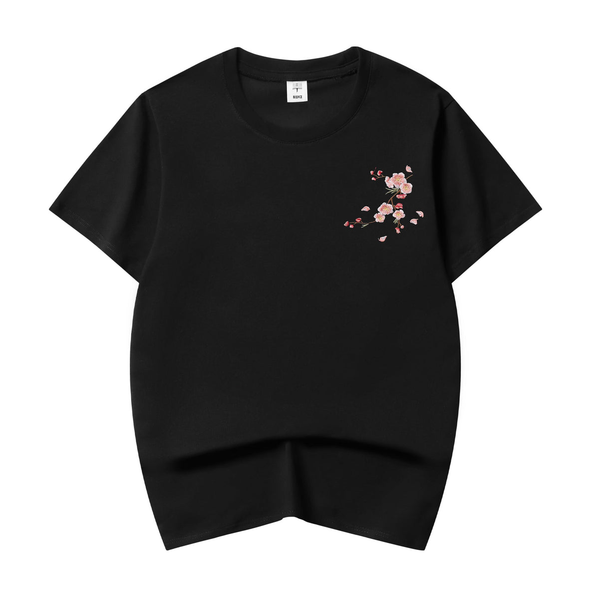 ET516 Sakura Flowers Embroidered Tee - Pendo Store
