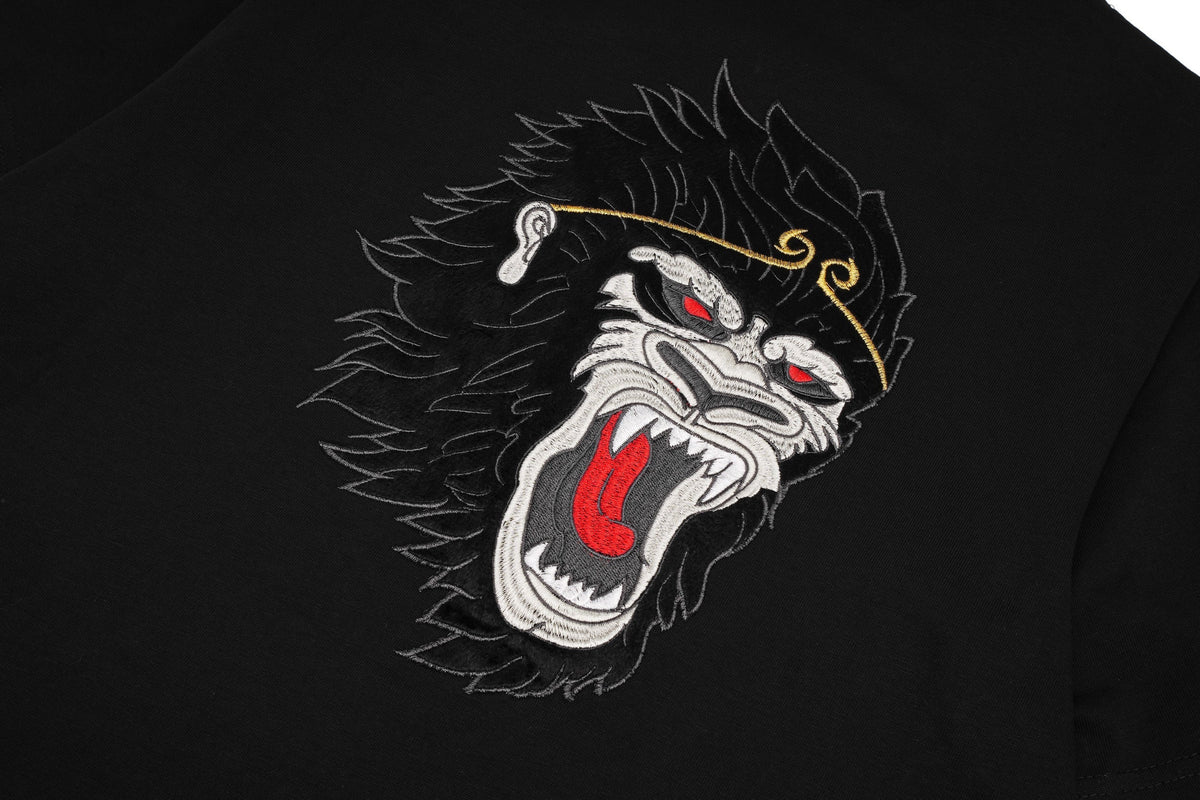 ET518 Raging Monkey Embroidered Tee - Pendo Store