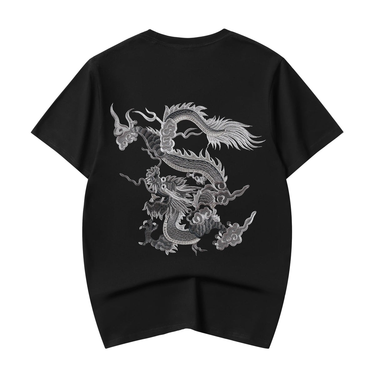 ET521 Grey Dragon Embroidered Tee - Pendo Store