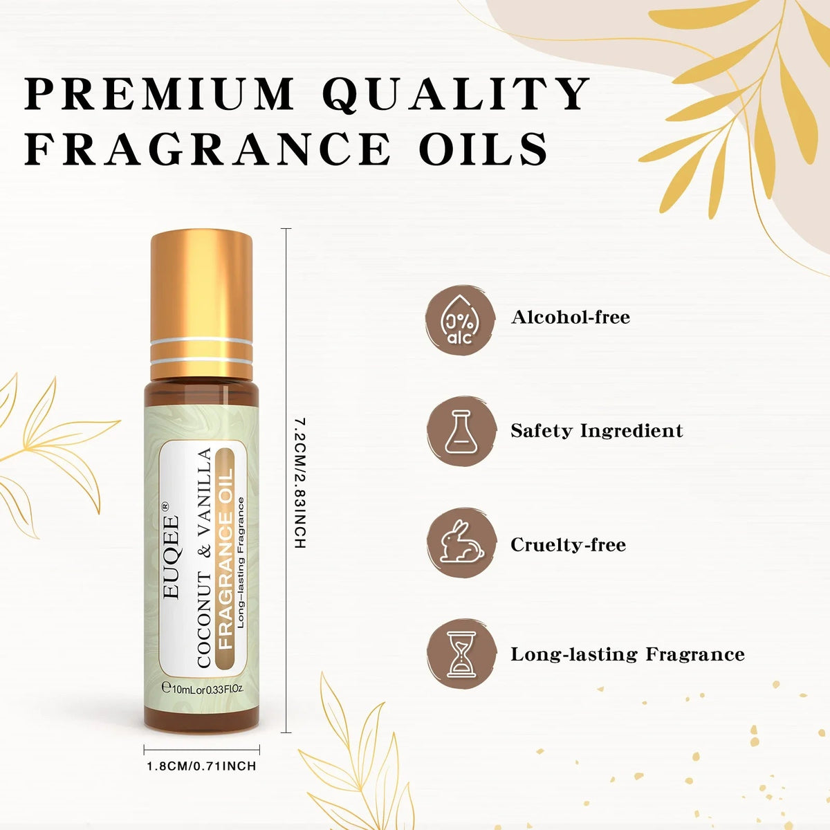EUQEE 10ml Fragrance Oil Roll-On Long Lasting Scent La Vie Est Belle CHANCE Jadore Cotton Strawberry Mango for Men and Women - Pendo Store