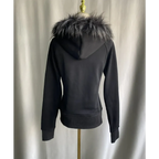 Black Gothic Grunge Fur Hooded Jacket