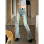 Denim Vintage Harajuku Lace-Up Flare Jeans