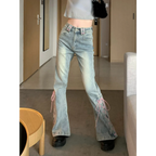 Denim Vintage Harajuku Lace-Up Flare Jeans