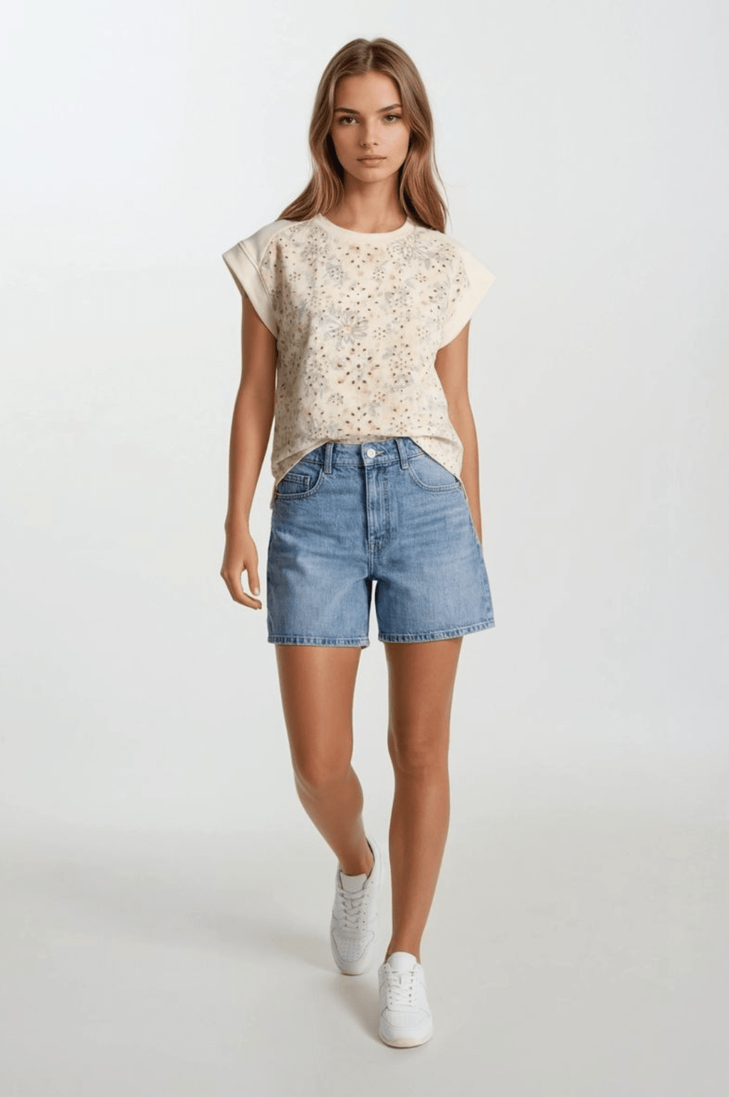 Floral Embroidery Muscle Top - Pendo Store
