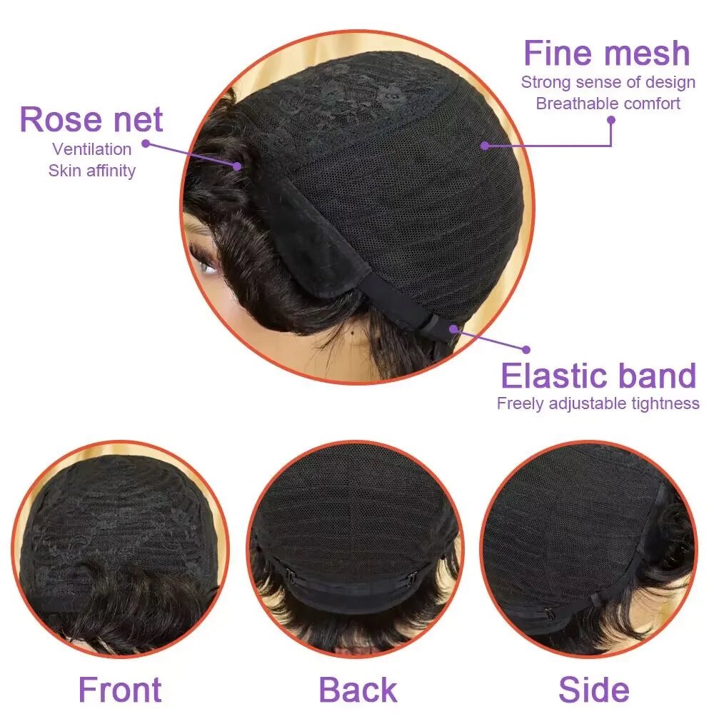 Gray Human Hair Pixie Wig - Pendo Store