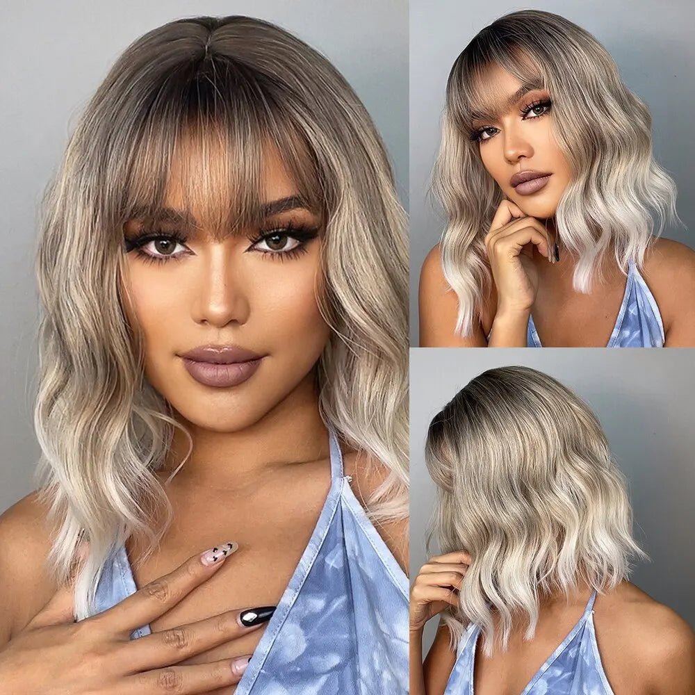 Grey Wavy Bob Wig - Pendo Store