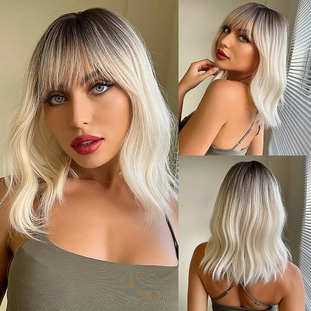 Grey Wavy Bob Wig - Pendo Store