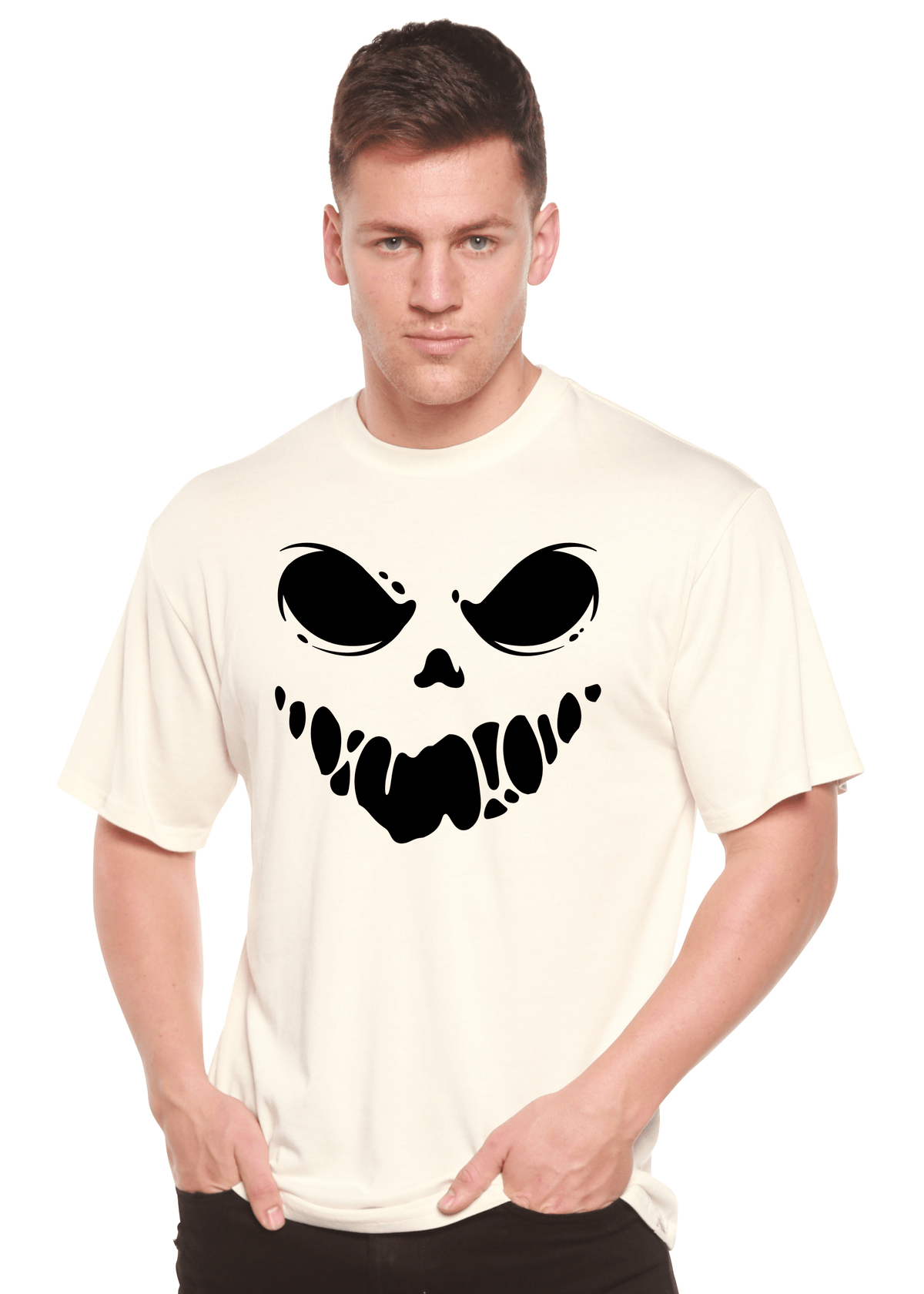 Halloween Boo Men's Bamboo Viscose/Organic Cotton Short Sleeve Graphic T-Shirt - Pendo Store