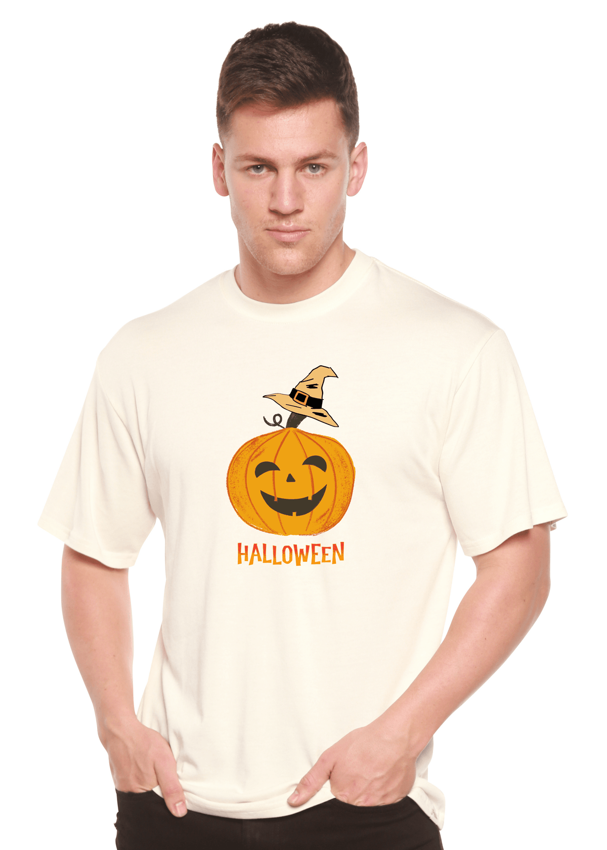 Halloween Pumpkin Unisex Bamboo Viscose/Organic Cotton Short Sleeve Graphic T-Shirt - Pendo Store