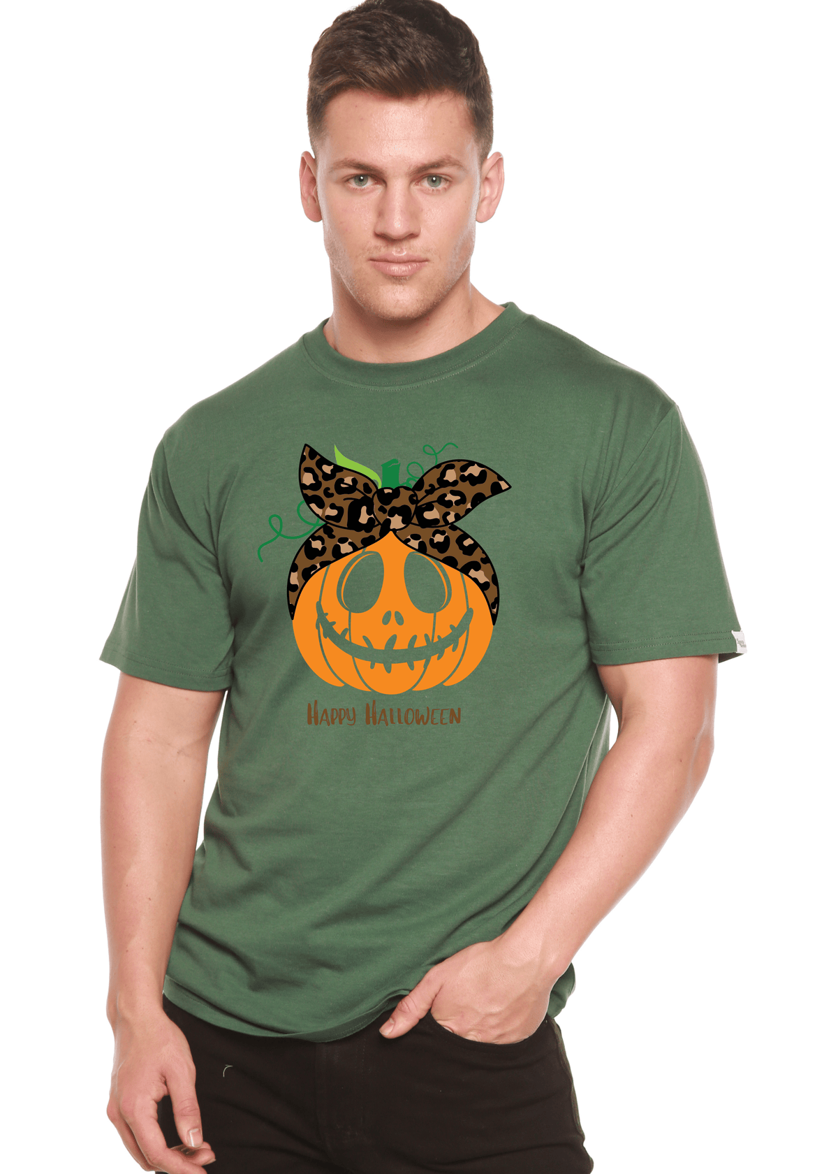 Happy Halloween Men's Bamboo Viscose/Organic Cotton Short Sleeve Graphic T-Shirt - Pendo Store