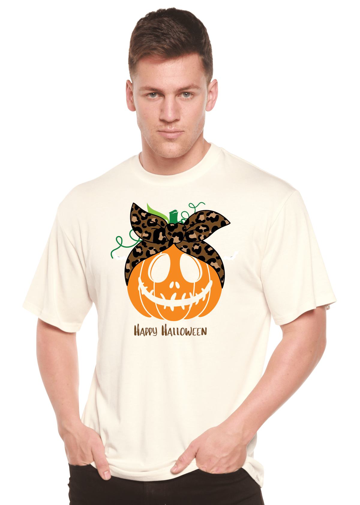 Happy Halloween Men's Bamboo Viscose/Organic Cotton Short Sleeve Graphic T-Shirt - Pendo Store