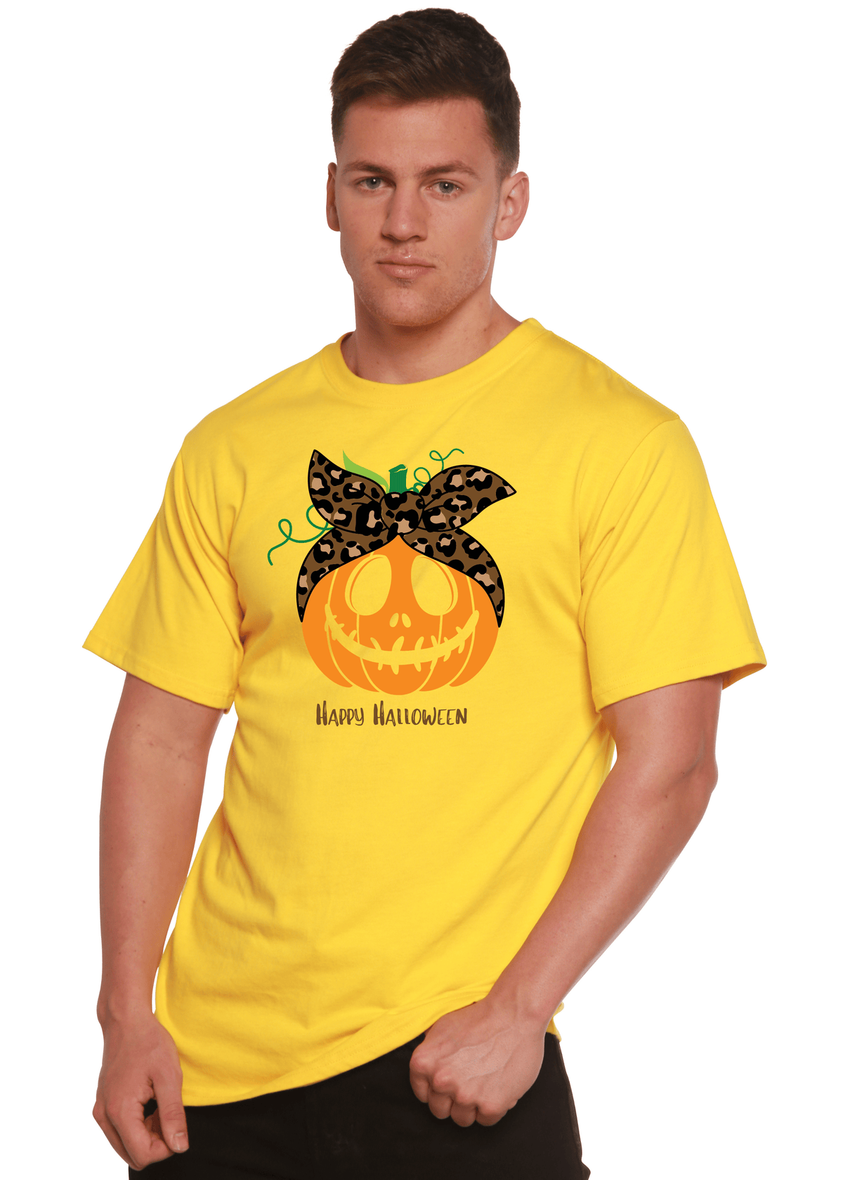 Happy Halloween Men's Bamboo Viscose/Organic Cotton Short Sleeve Graphic T-Shirt - Pendo Store