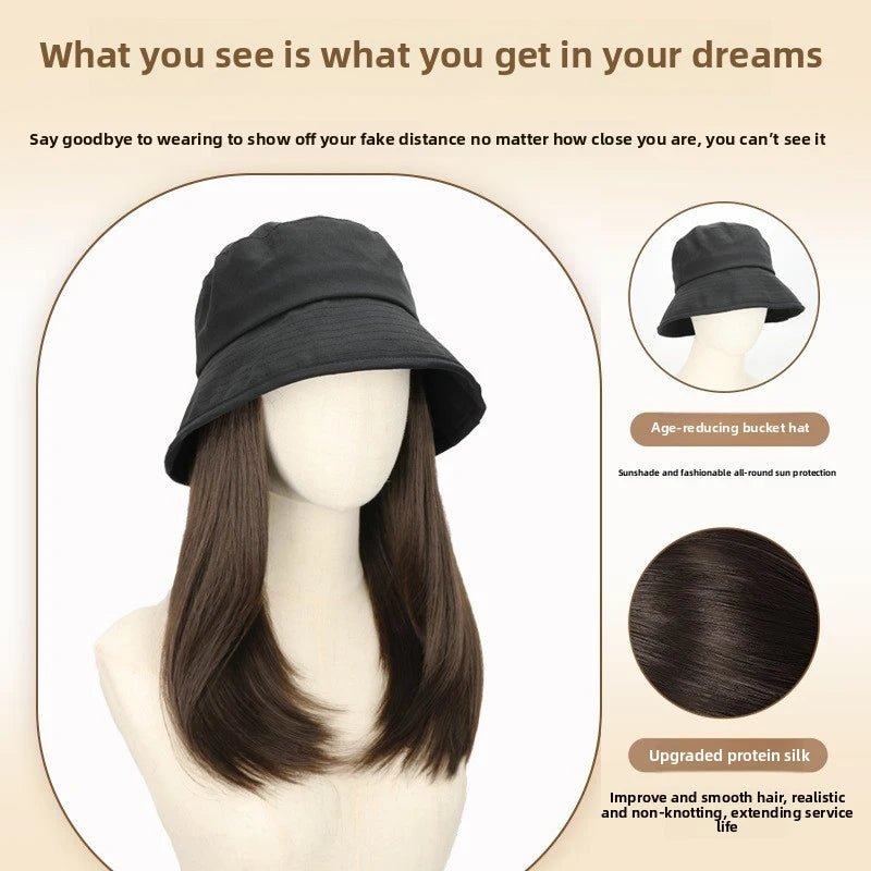 Hat Wig Straight Hair - Pendo Store