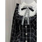 Lolita Plaid Lace Trim Dress