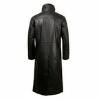 High Collar Leather Trench Coat - Pendo Store