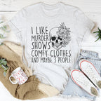 True Crime Introvert Top – "Murder Shows Comfy Clothes" Graphic T-Shirt