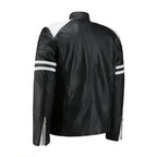 White and Black Biker Leather Jacket