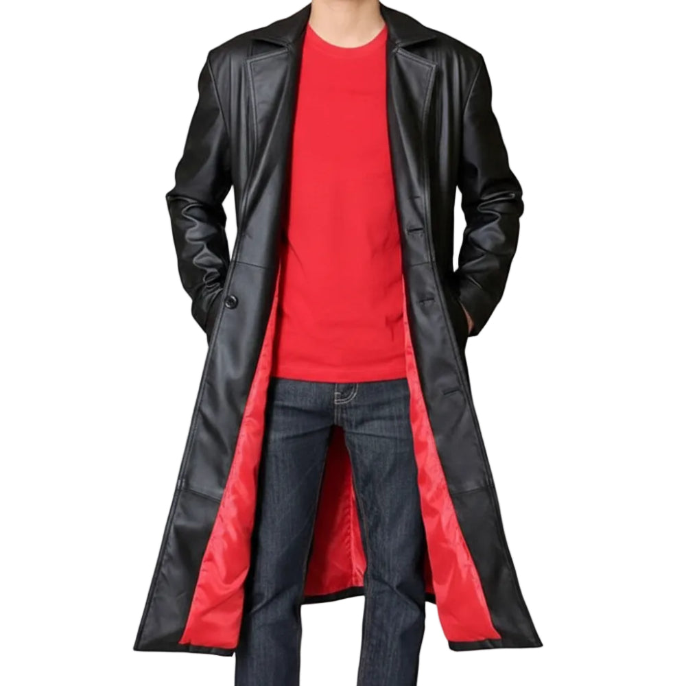 Futuristic Cosplay Leather Trench Coat