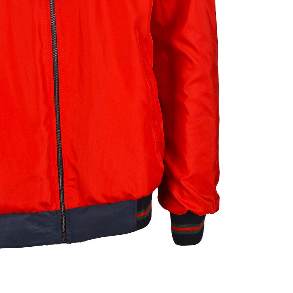 Red Moto Style Leather Jacket