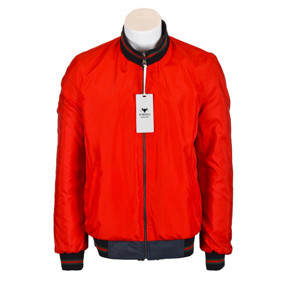 Red Moto Style Leather Jacket